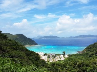 From the top of the mountain Tokashiku Beach is a true dream