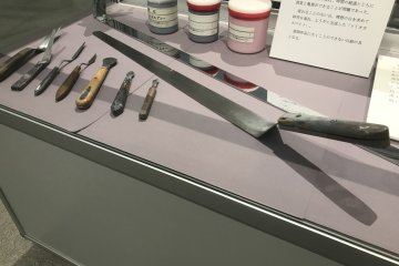 There are even tools on display that were used in the creation of the artworks