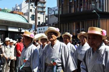 <p>The participants of the parade wearing their hakama</p>