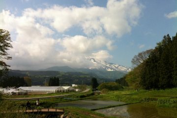 On my way back to the car park, I caught a glimpse of Mt.Chokai in the distance