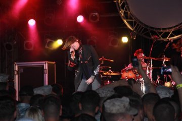 Hinder is one of many musicals acts that have appeared at festivals on U.S. military bases on Okinawa