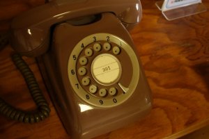 Retro rotary-dial phone in my room