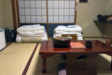 Rooms have slightly different layouts, but all focus on relaxation and comfort in a Japanese style environment.