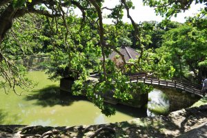 The pond outside of Shuri Castle