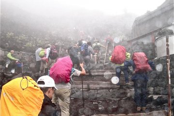 <p>Steep terrain, especially in the rain can be a challenge. Just keep a slow and steady pace.</p>