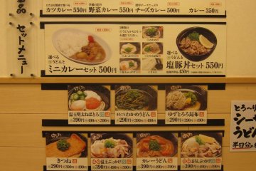 great selection of udon and curry