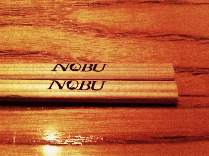 Nobu's wooden chopsticks, patiently waiting to enjoy Chef Nobuyuki Matsuhisa's creations