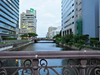 The Naka River that runs past Tenjin. You can cruise down the river in a boat. The port is close to Tenjin Chuo Koen (Central Park).