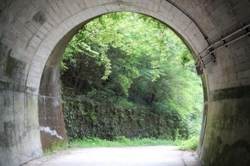 Through a tunnel