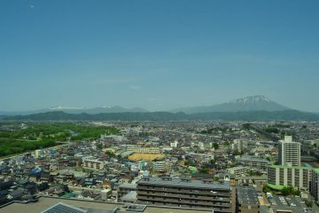 Mount Iwate (2040m) that stands prominently to the west of Morioka City.