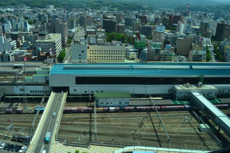 JR Morioka Station from above.