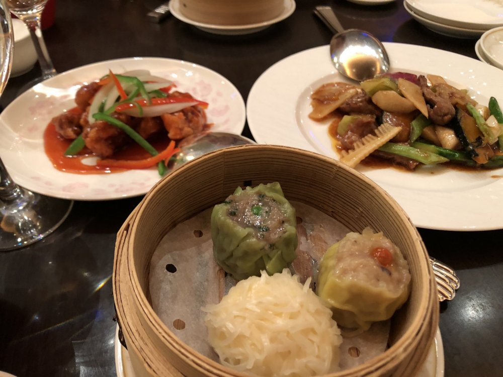 3 kinds of yum cha and main dishes