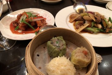 3 kinds of yum cha and main dishes