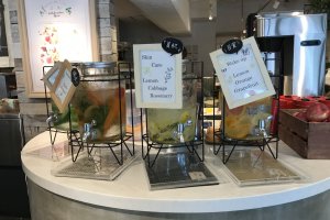 The different infused waters are a nice touch!