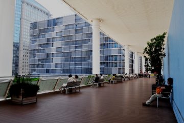 People relaxing in the fifth floor