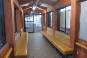 rest area with wooden interior