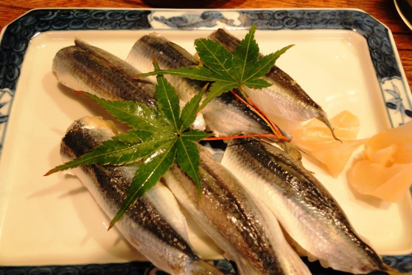 Mamakari (sardine) sushi in Kurashiki