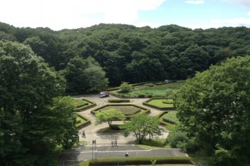 The view of Dainohara Forest Park from the museum's observation deck.