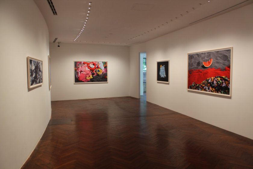 Tác phẩm của nghệ sĩ Eiichiro Sakata được trưng bày trong nhiều phòng từ đầu đến cuối bảo tàng.