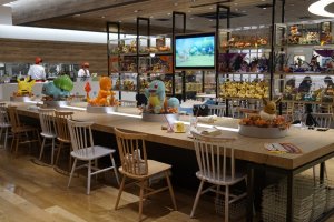 Pokemon Cafe Tokyo dining area which was decorated in Halloween theme
