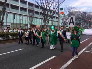 Leading the parade, Ireland's ambassador to Japan.