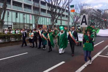 Leading the parade, Ireland's ambassador to Japan.