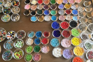 An array of beads is available to choose from 
