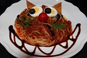 The Cheshire Cat is the inspiration for this pasta dish.
