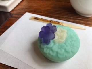 Hydrangea inspired wagashi