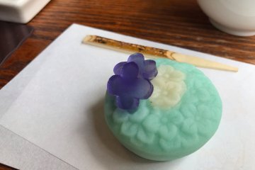 Hydrangea inspired wagashi