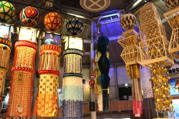 Gorgeous Tanabata decorations on display