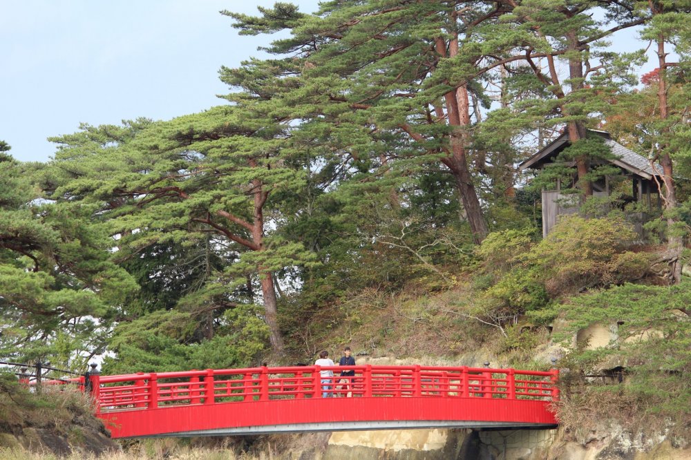 This red bridge leads to Oshima Island