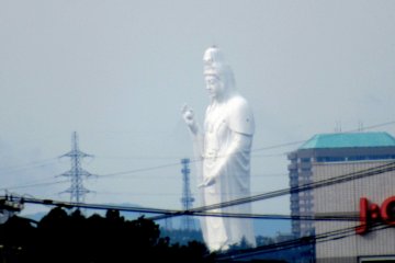 A massive Daikannon statue