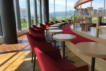 Part of the sitting area where you can enjoy a coffee, koji soft serve or gelato