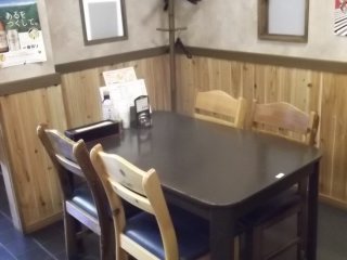 A corner table