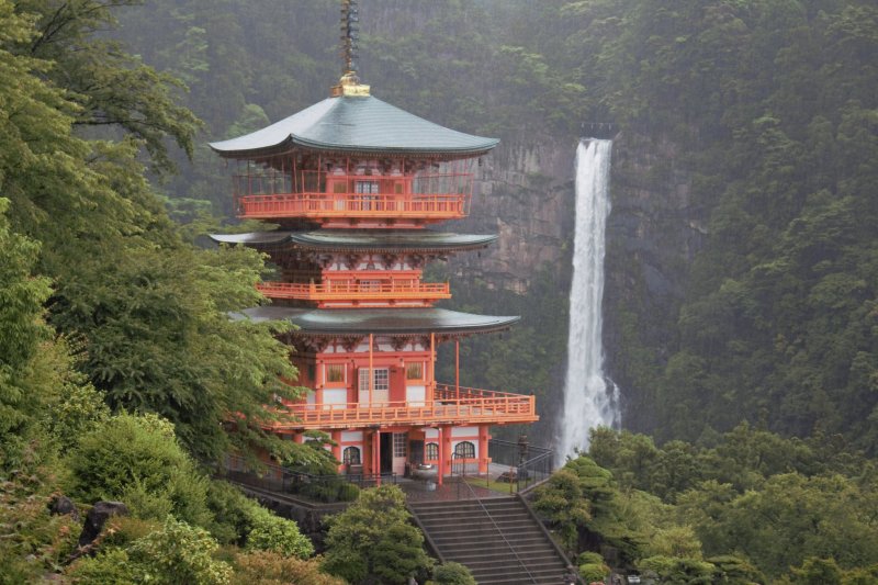 Nachi Waterfall with three-storied pagoda