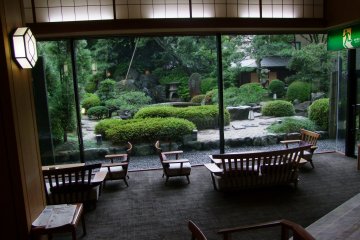 A seating area in front of the garden. The bath area is to the right