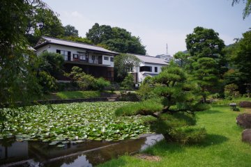 展覽館外設計了日式庭園
