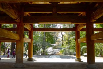 Pillars supporting San-mon Gate