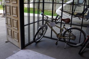 Bike for renting at 1400 yen a day at Hotel Anteroom in Kujo one stop south of Kyoto