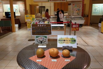 Pears are able to be taste-tested at the Tottori Pear Museum