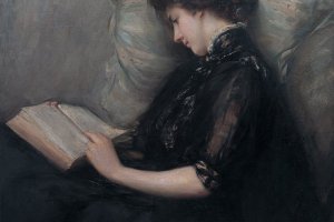 Lady Reading Poetry by Ishibashi Kazunori