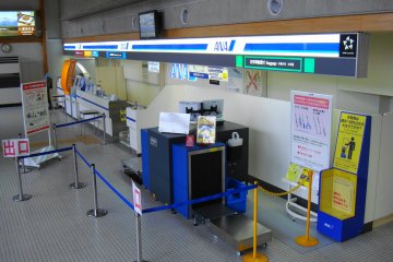 The check-in and bag drop area