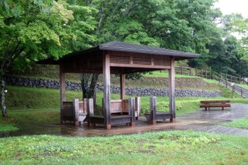 Plenty of places to rest and enjoy the view, even when raining