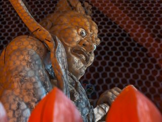 Tượng Kongo Rikishi, một trong những những vị thần bảo hộ ở cổng Daimon