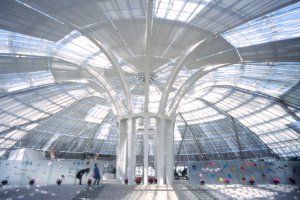 A unique, greenhouse-like structure