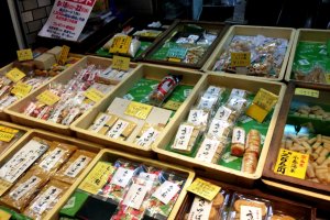Kyo Yuba and Musubi Yuba or tied tofu skin at Nishiki Food Markets