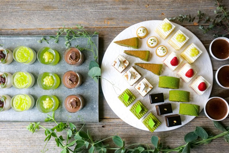 Matcha, melon, and chocolate is the theme of the desserts on offer