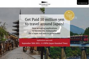 Receive 10 Million Yen to Travel Around Japan