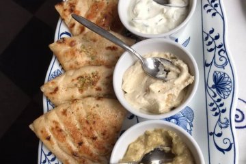 Dips and pita bread
